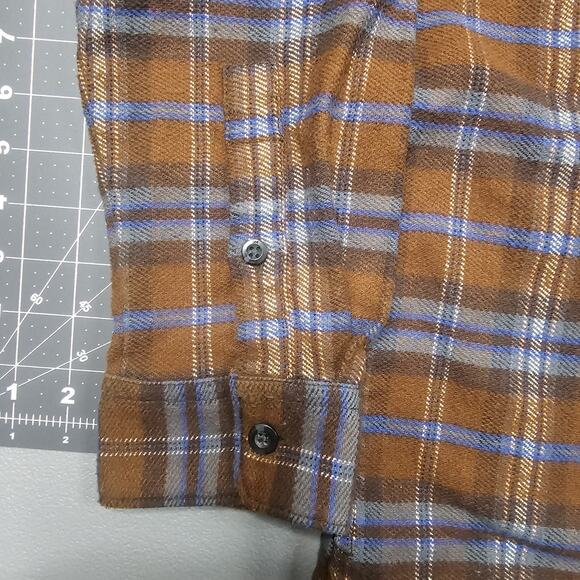 Lee CPO Overshirt Medium Flannel Plaid Shirt Heavyweight Skin Fit Hand Pockets - Picture 3 of 14